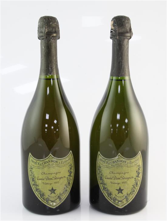 Two bottles of Dom Perignon 1970,